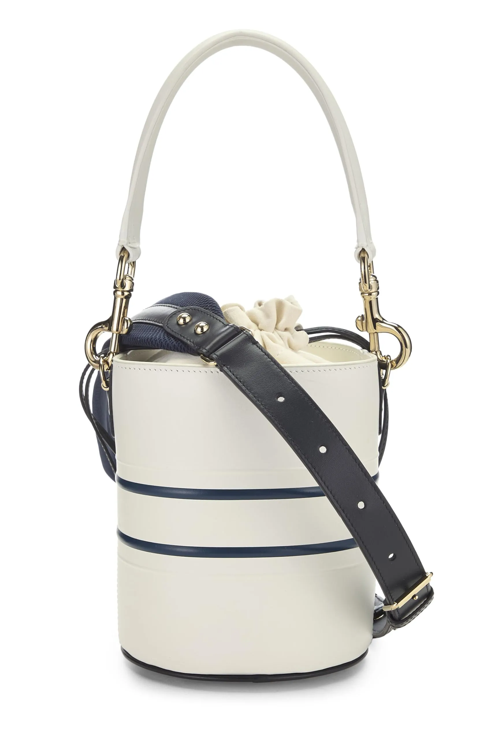 Dior,  White Calfskin Vibe Bucket Bag Micro, White