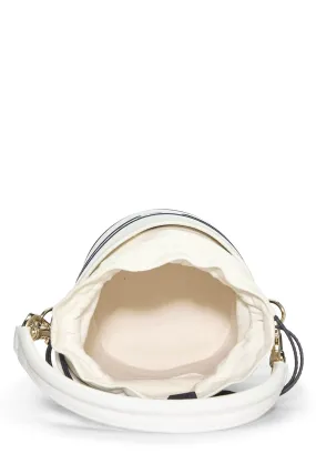 Dior,  White Calfskin Vibe Bucket Bag Micro, White