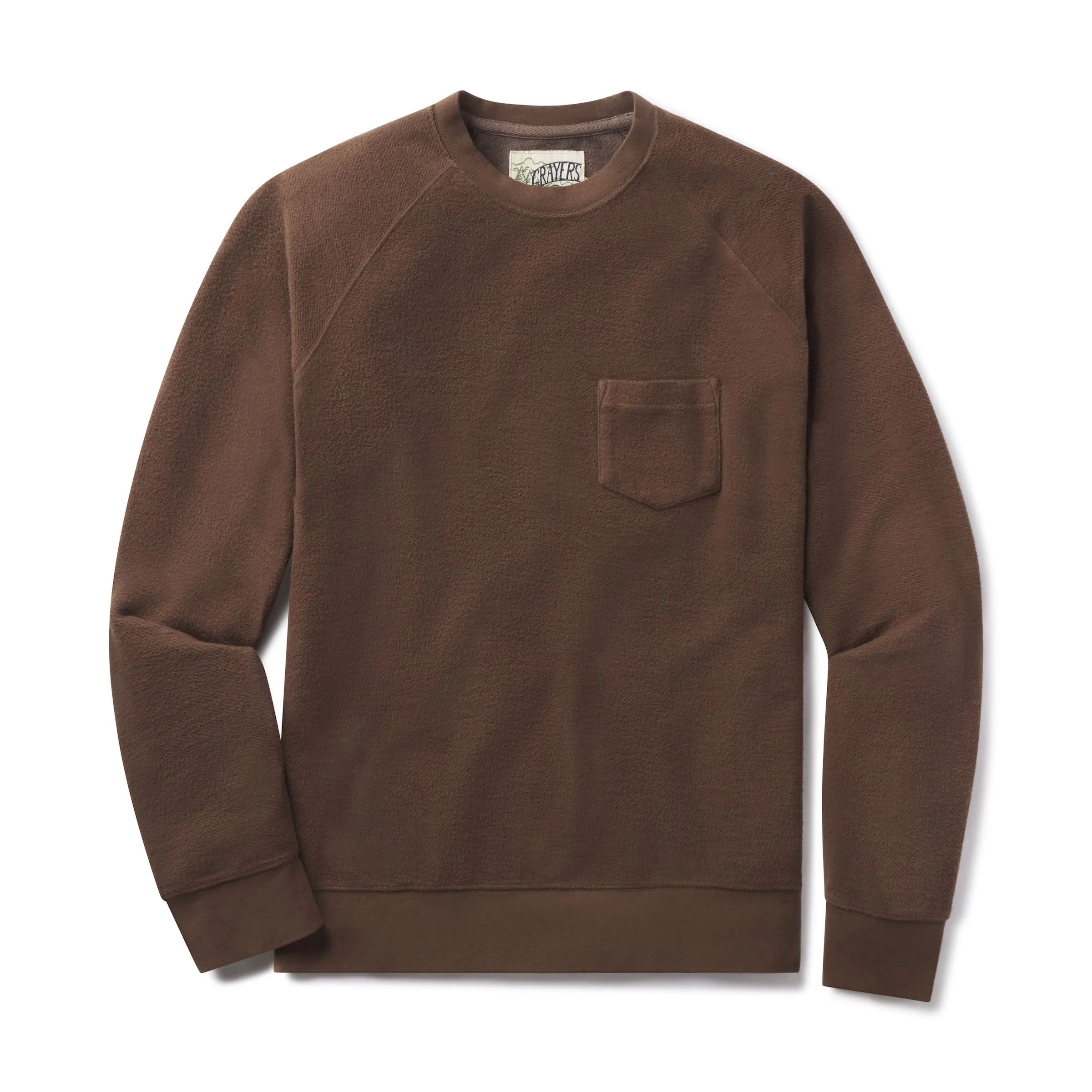 Dunlop Reverse Fleece Crew Neck - Dark Earth