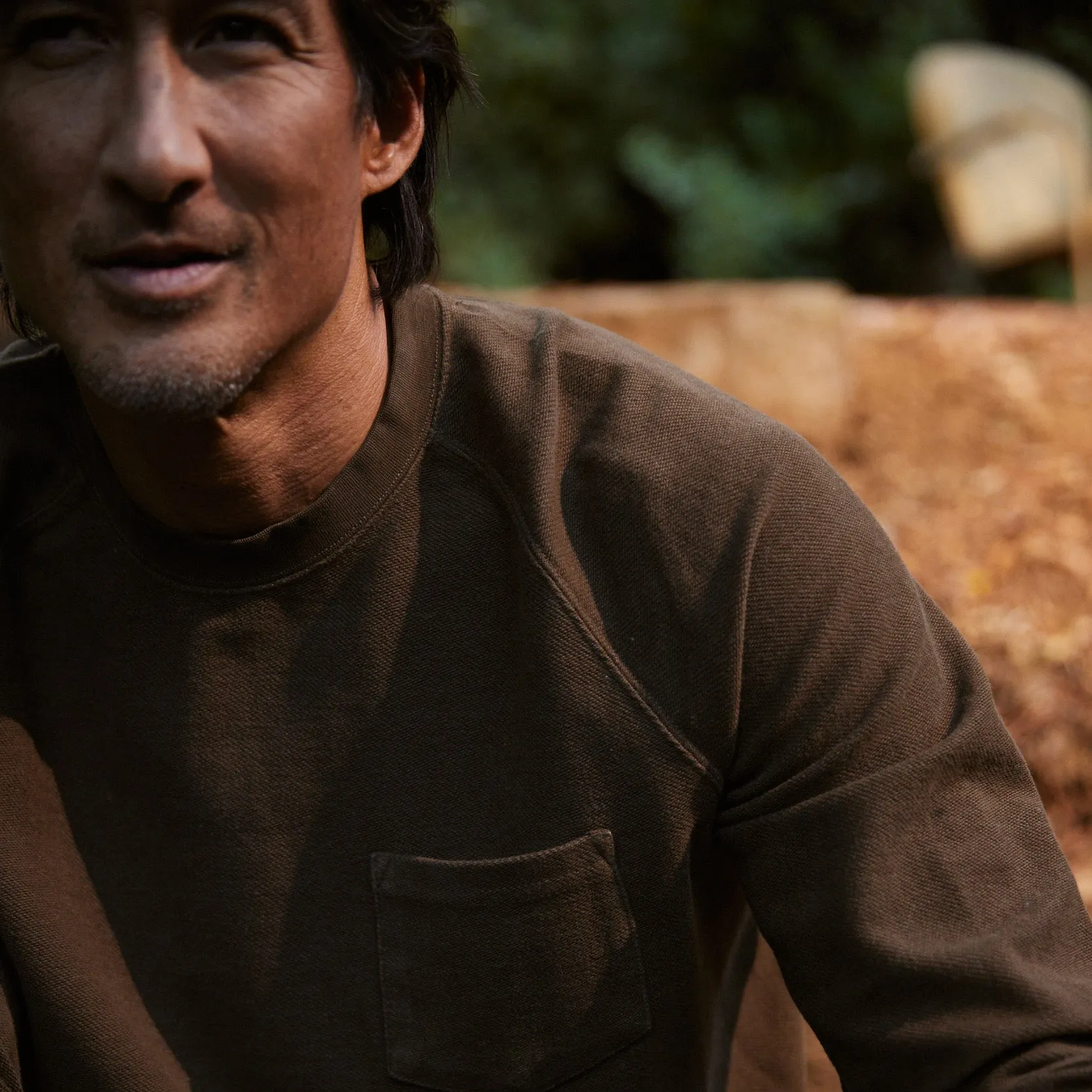 Dunlop Reverse Fleece Crew Neck - Dark Earth