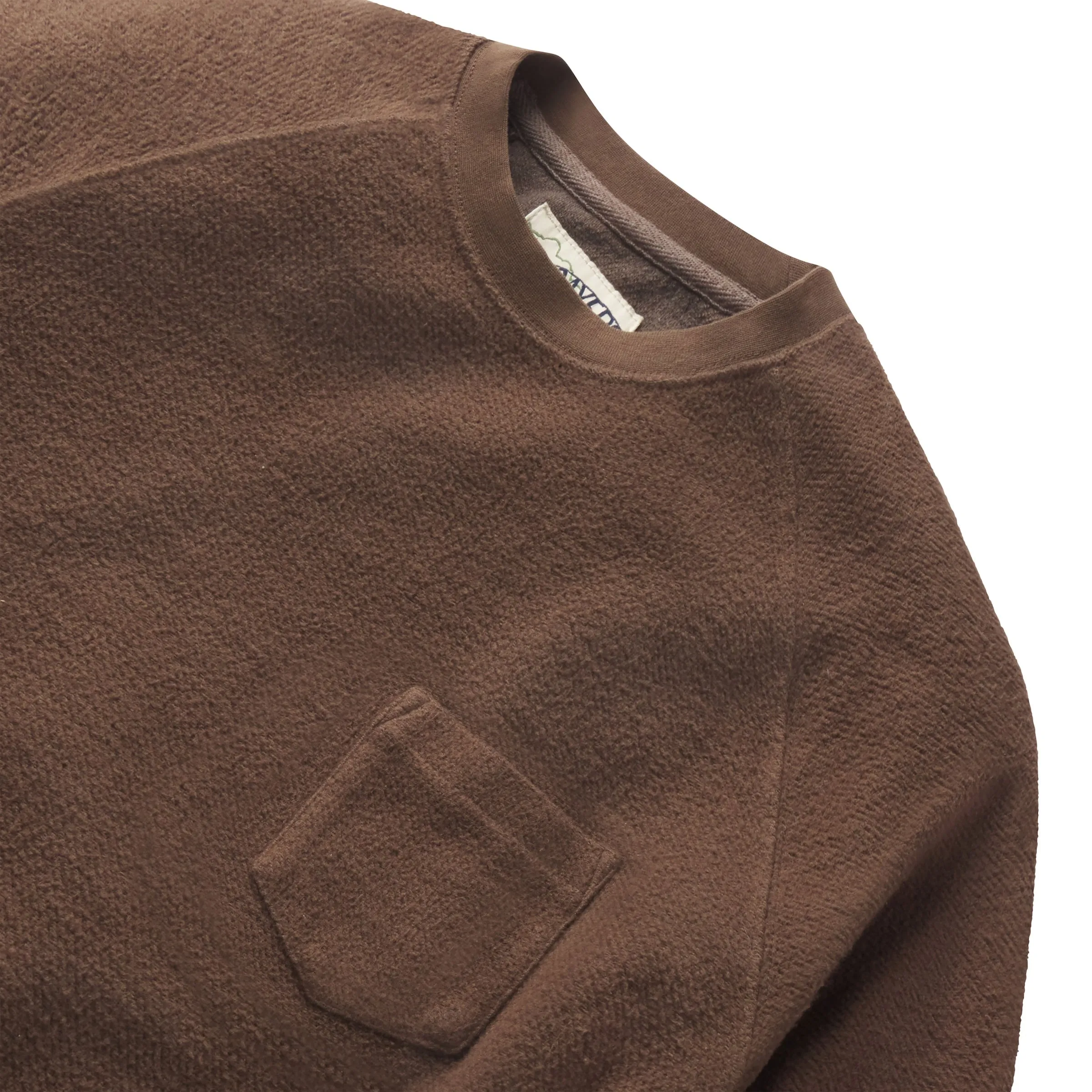 Dunlop Reverse Fleece Crew Neck - Dark Earth