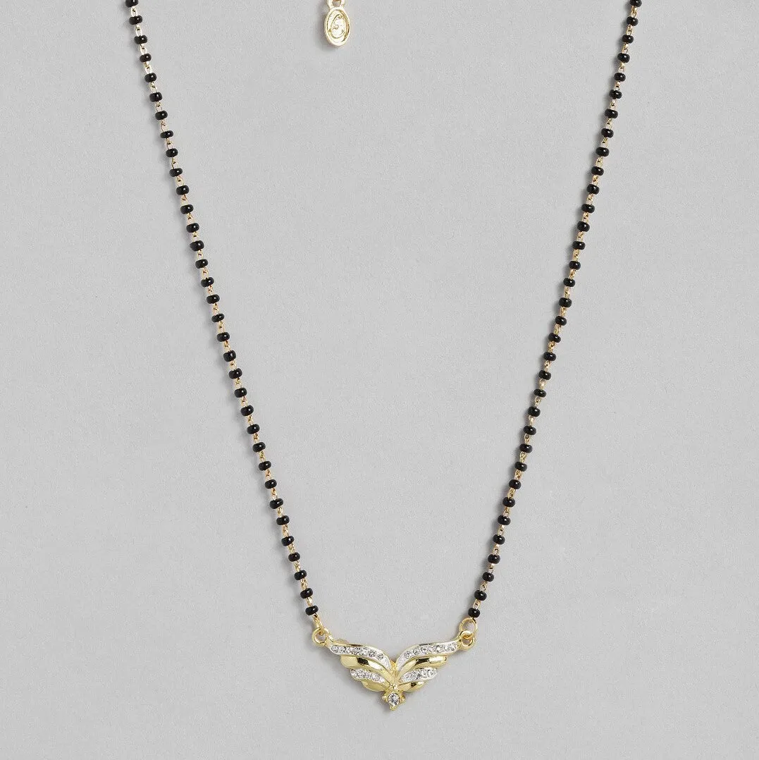 Estele Gold & Rhodium Plated Exquisite Mangalsutra Necklace with Austrian Crystals for Women