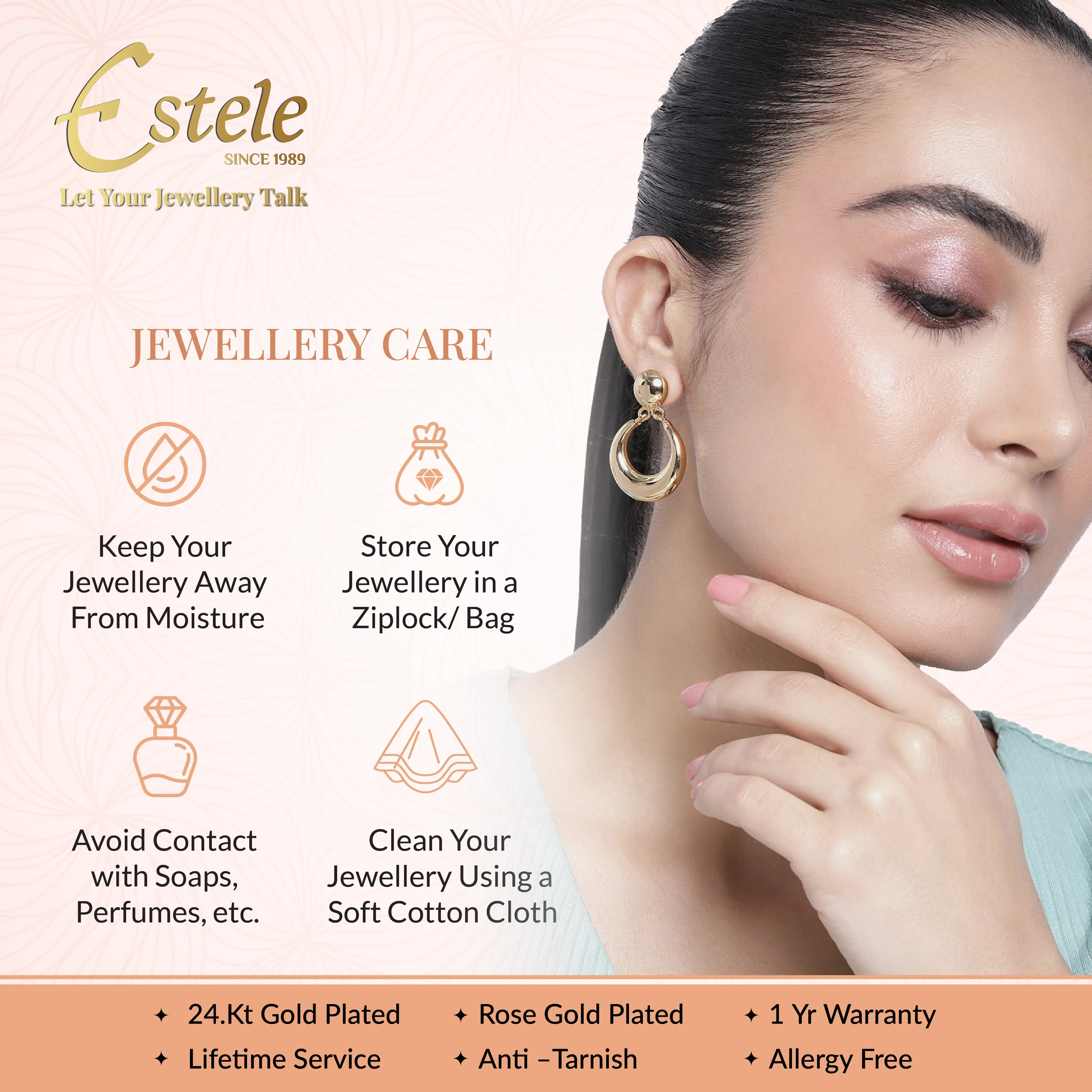 Estele Gold & Rhodium Plated Exquisite Mangalsutra Necklace with Austrian Crystals for Women