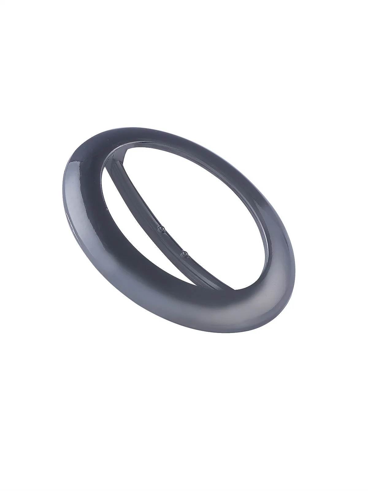 Fancy Decorative Oval Shape Shiny Gunmetal Belt Buckle