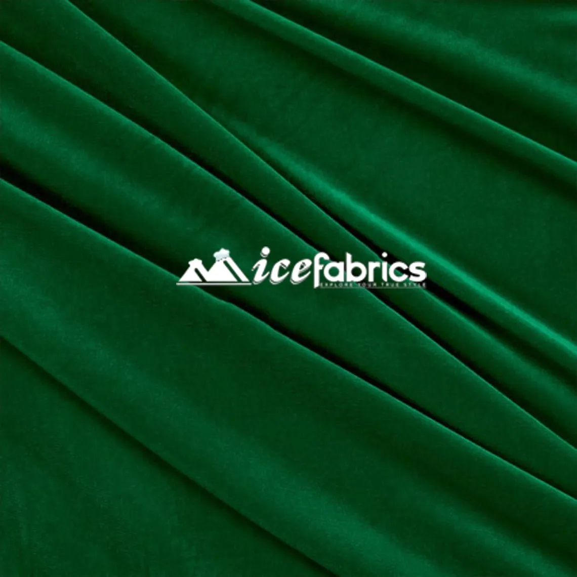 Flag Green Luxury Stretch Velvet Fabric _ Spandex Fabric