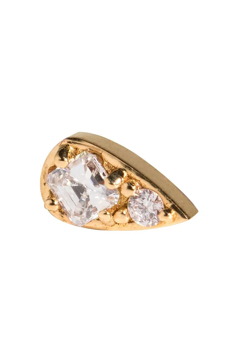 'Four' White Diamond Stud