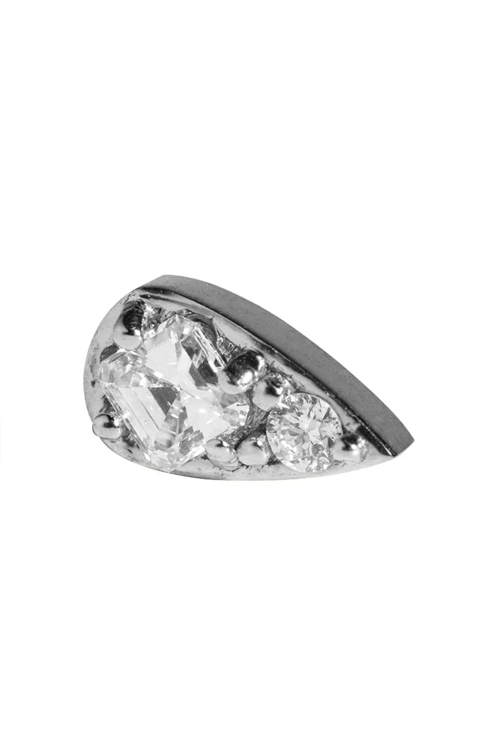 'Four' White Diamond Stud