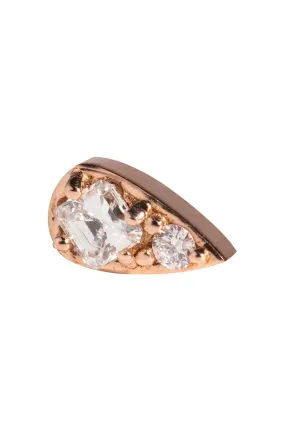 'Four' White Diamond Stud