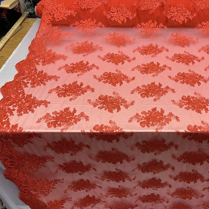 French Design Floral Mesh Lace Embroidery Fabric