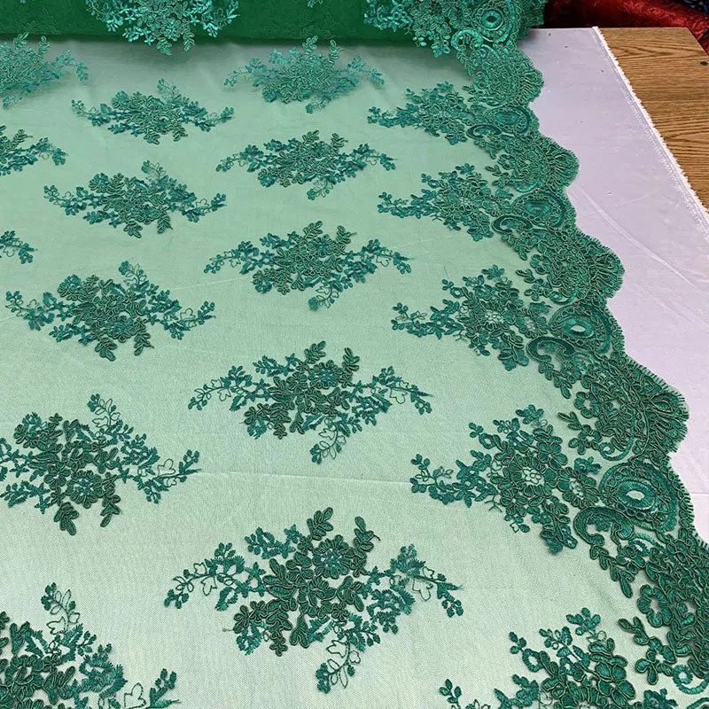 French Design Floral Mesh Lace Embroidery Fabric