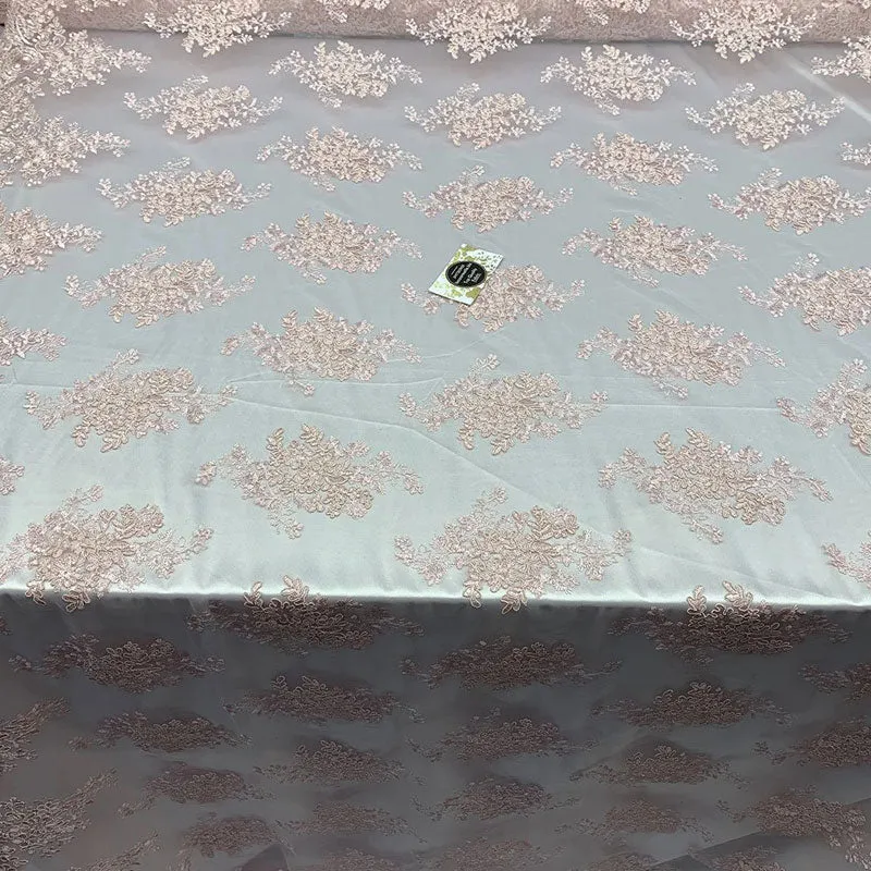 French Design Floral Mesh Lace Embroidery Fabric
