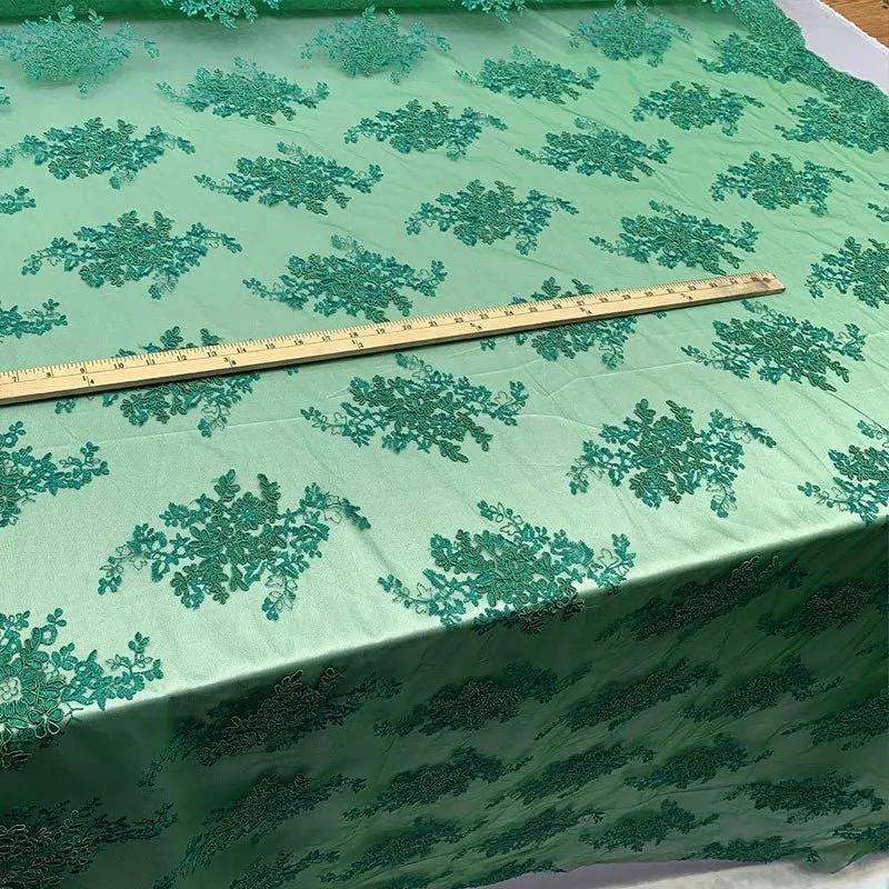 French Design Floral Mesh Lace Embroidery Fabric