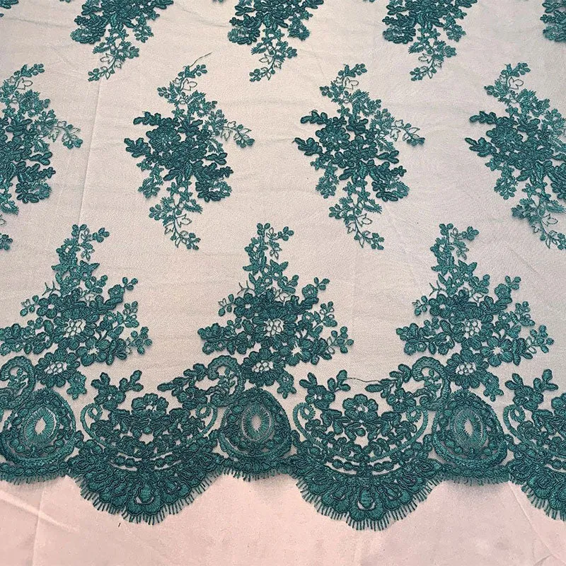 French Design Floral Mesh Lace Embroidery Fabric