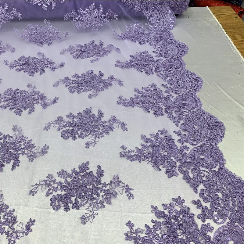 French Design Floral Mesh Lace Embroidery Fabric