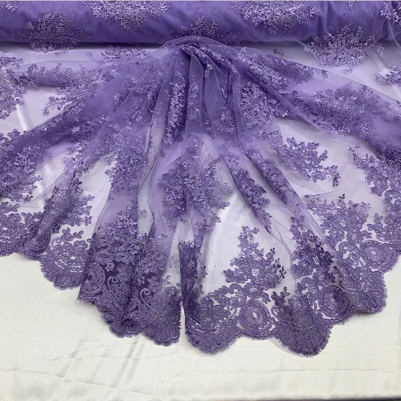 French Design Floral Mesh Lace Embroidery Fabric
