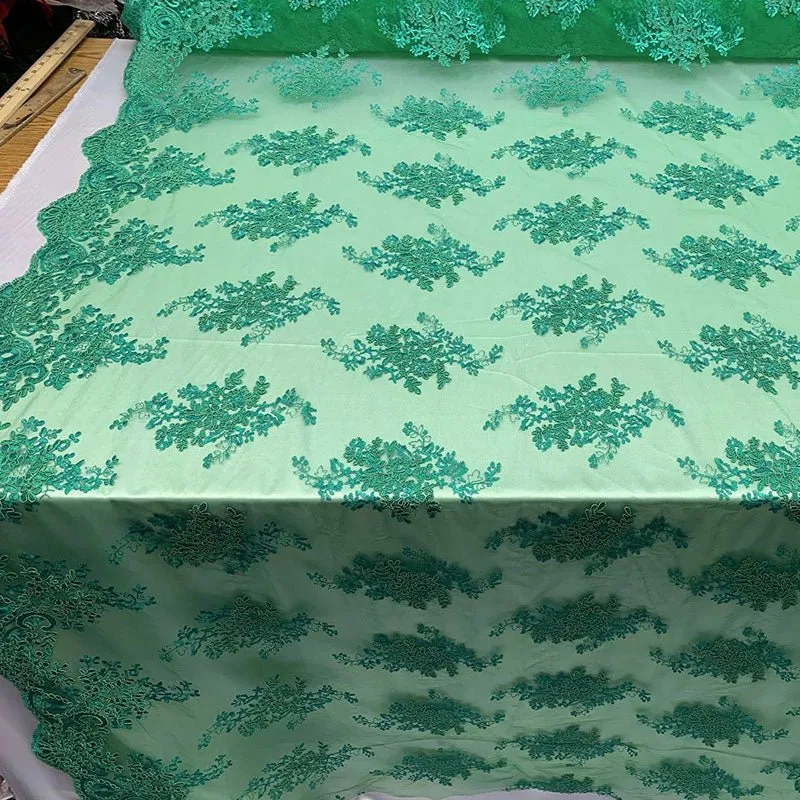 French Design Floral Mesh Lace Embroidery Fabric