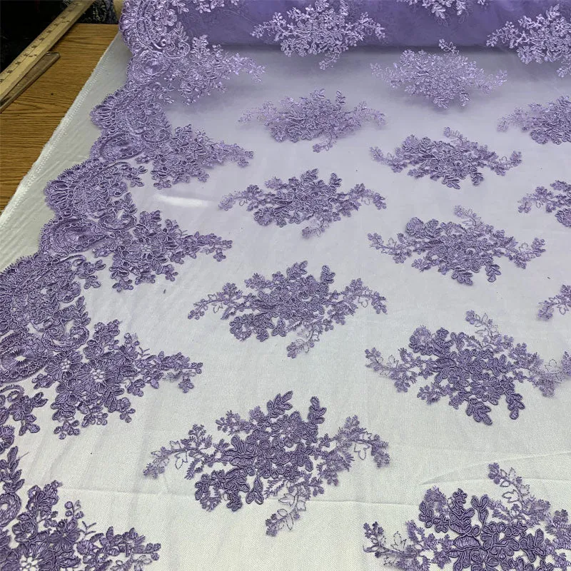 French Design Floral Mesh Lace Embroidery Fabric