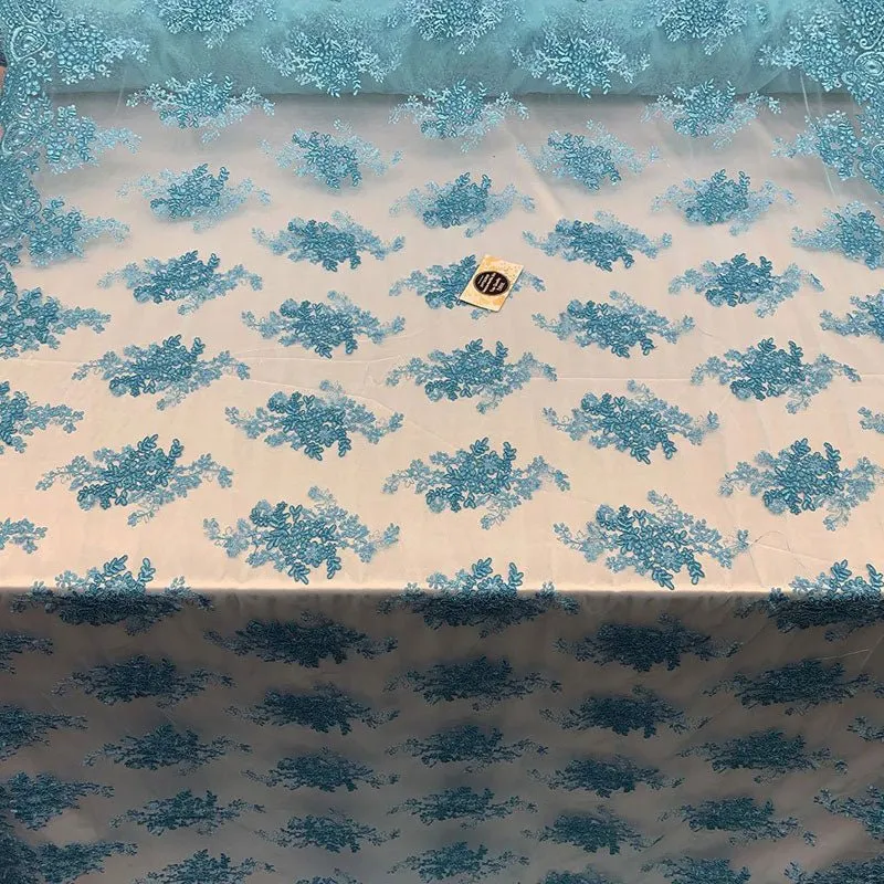 French Design Floral Mesh Lace Embroidery Fabric