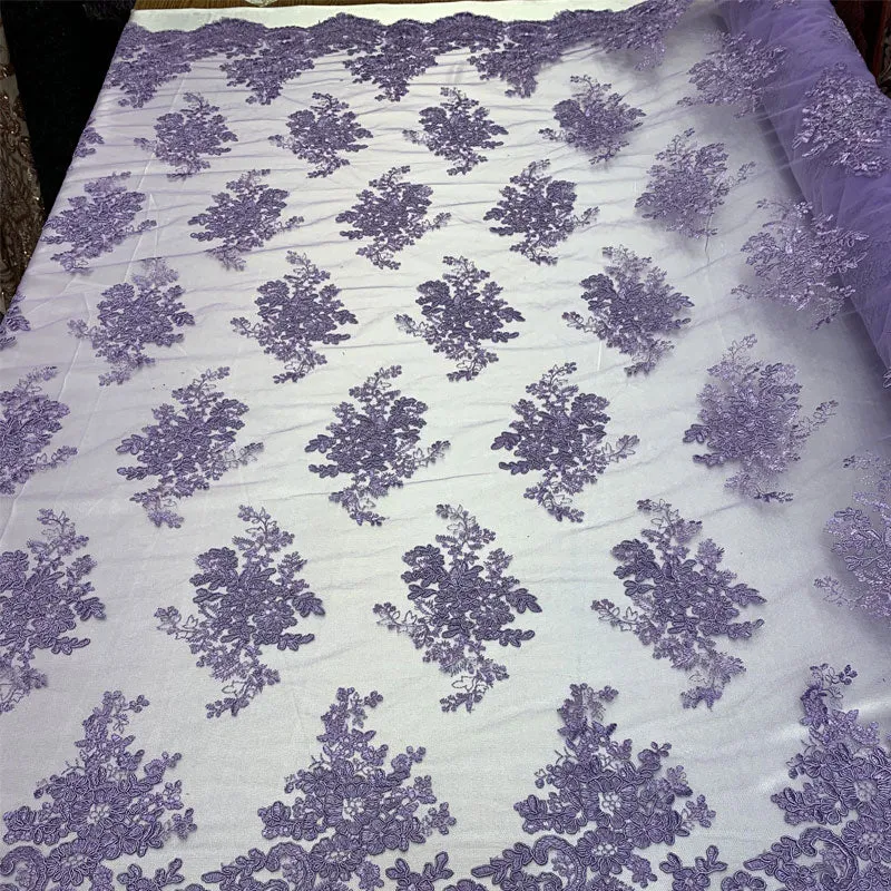 French Design Floral Mesh Lace Embroidery Fabric