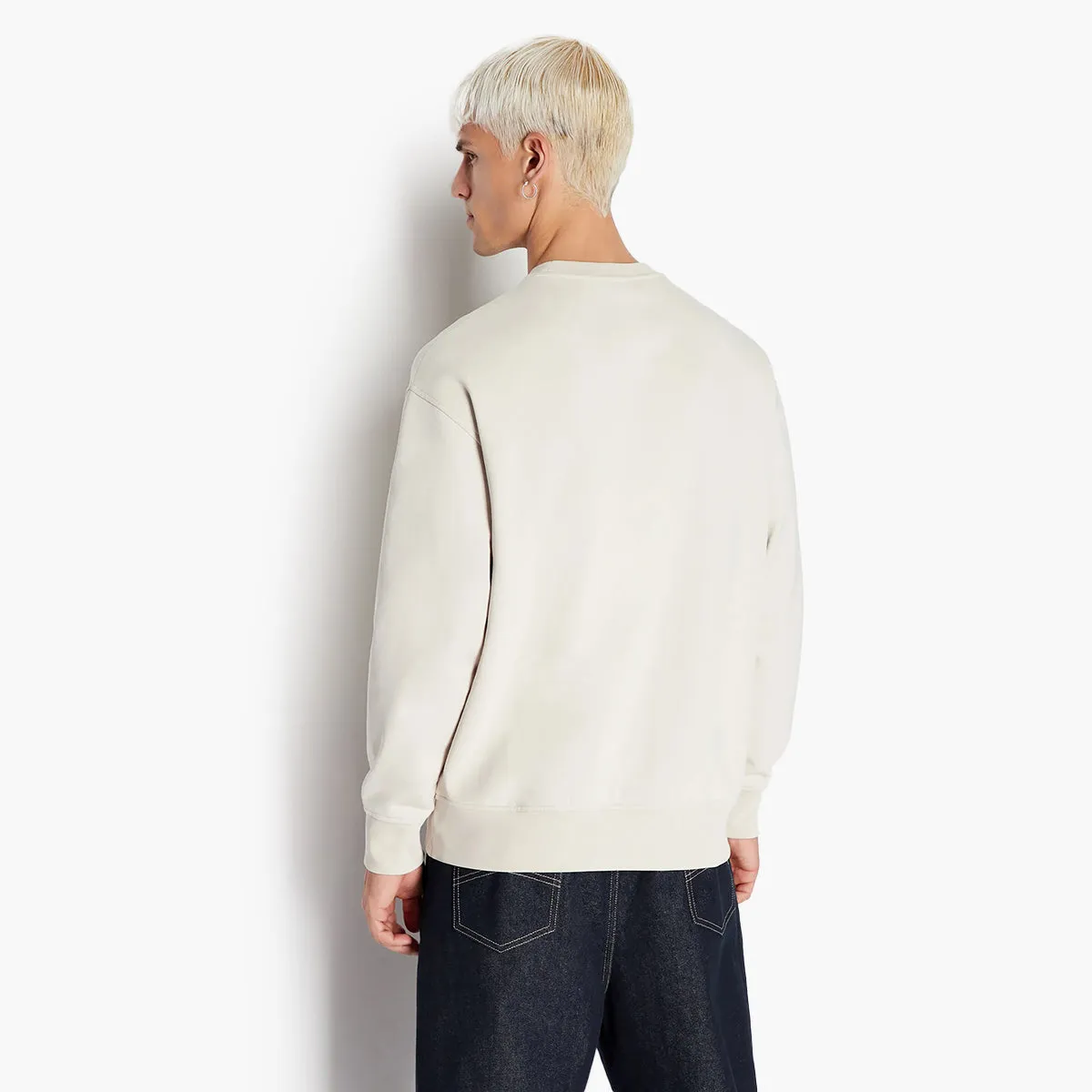 French Terry Cotton Crew Neck College Logo Sweatshirt