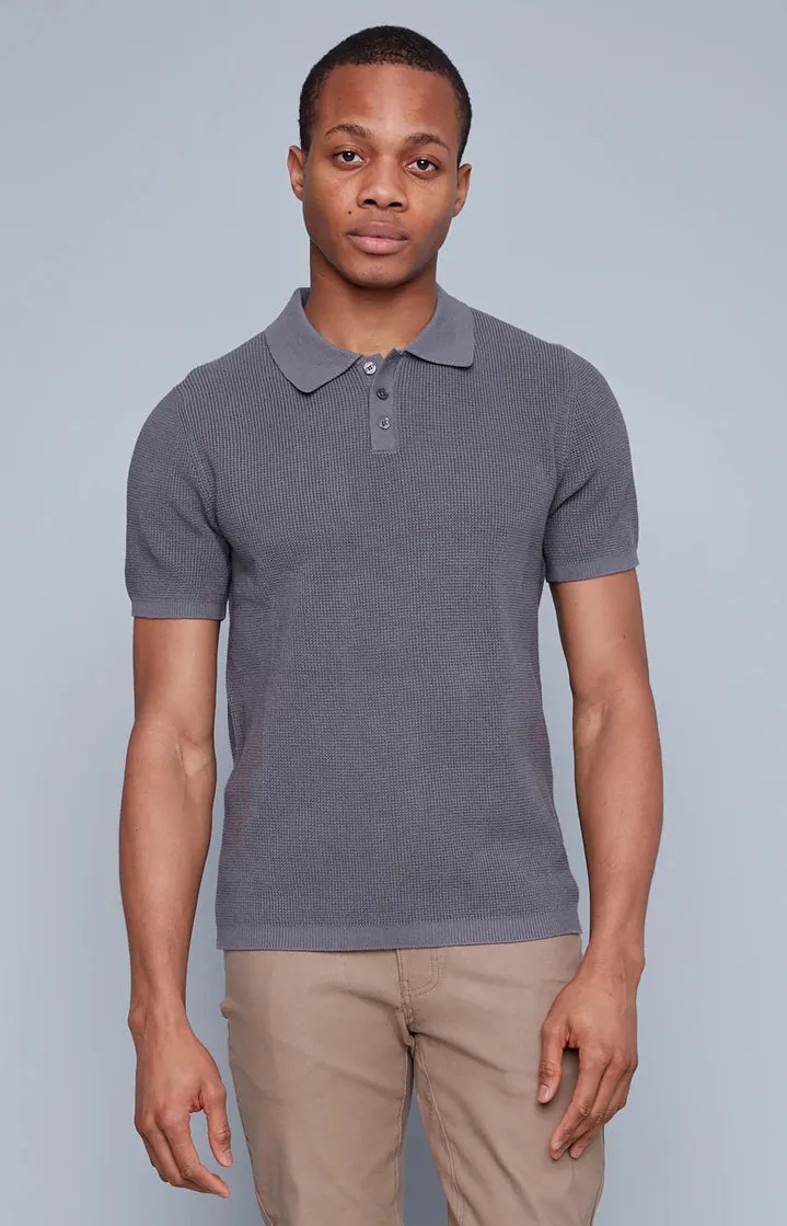 HEDGE POLO SHORT SLEEVE WAFFLE KNIT