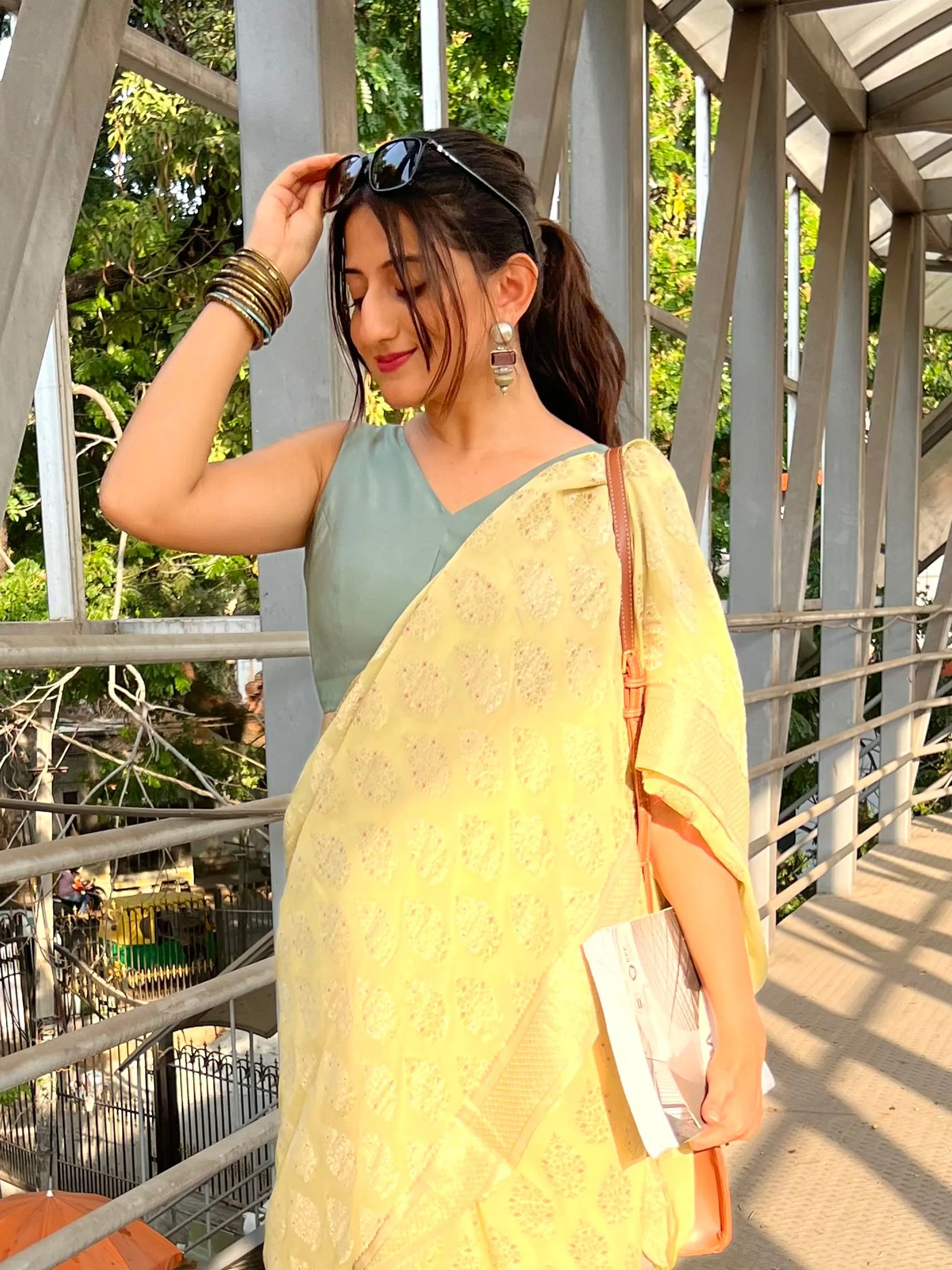 Hema x Rozaana |  Saree Blouse in Mint Green