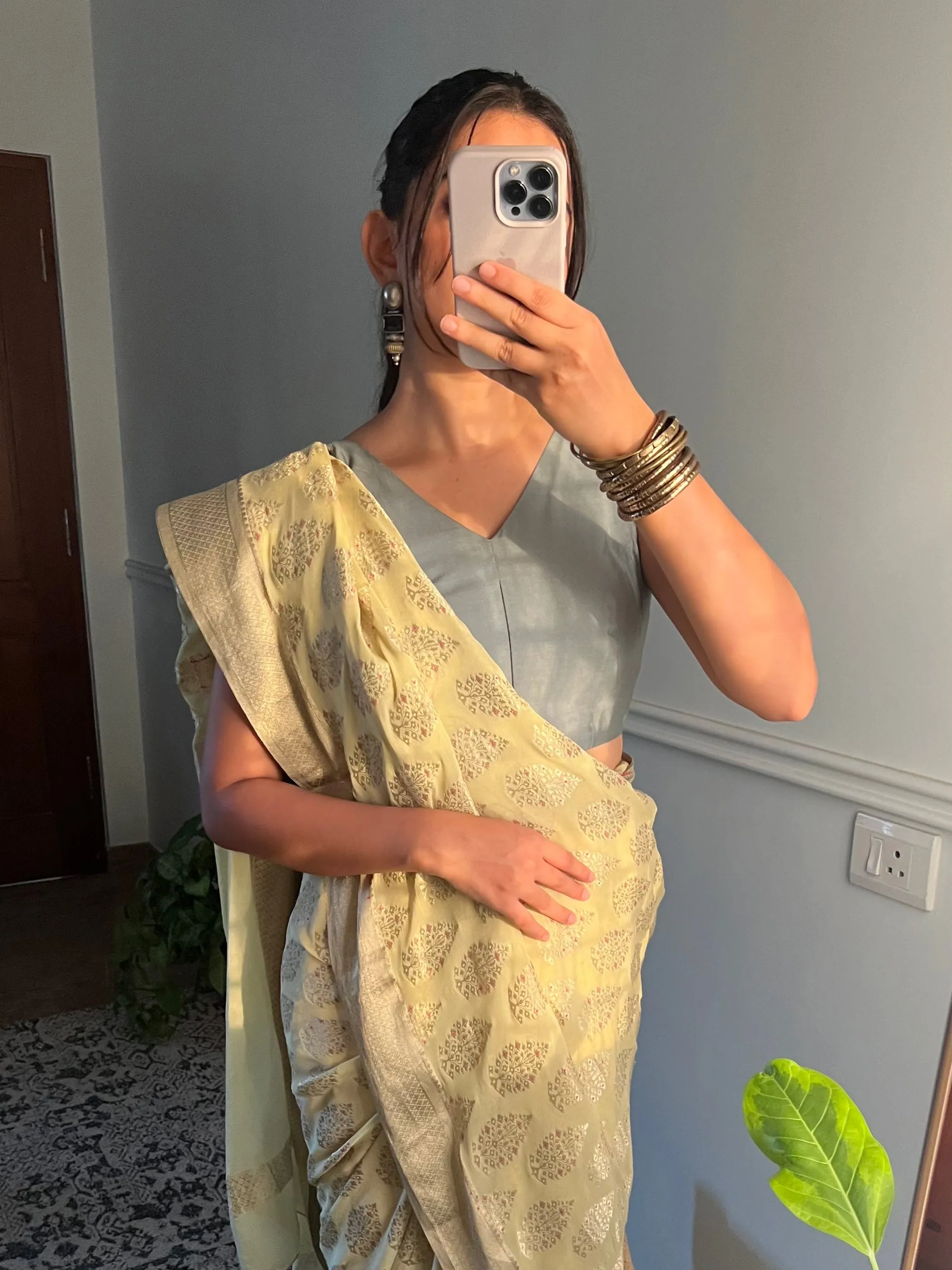 Hema x Rozaana |  Saree Blouse in Mint Green