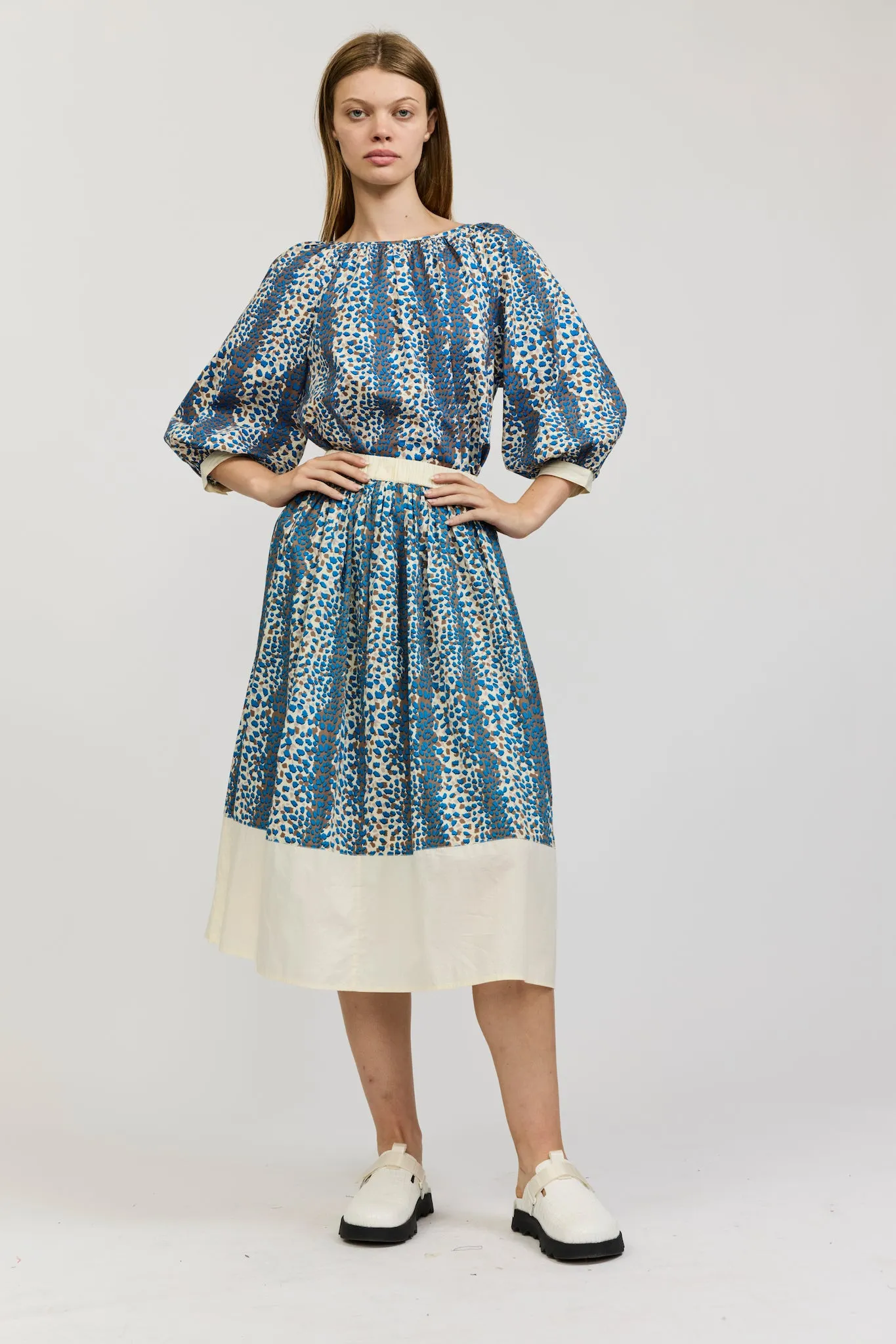 Joan Blouse in Leopard Print Cotton Poplin