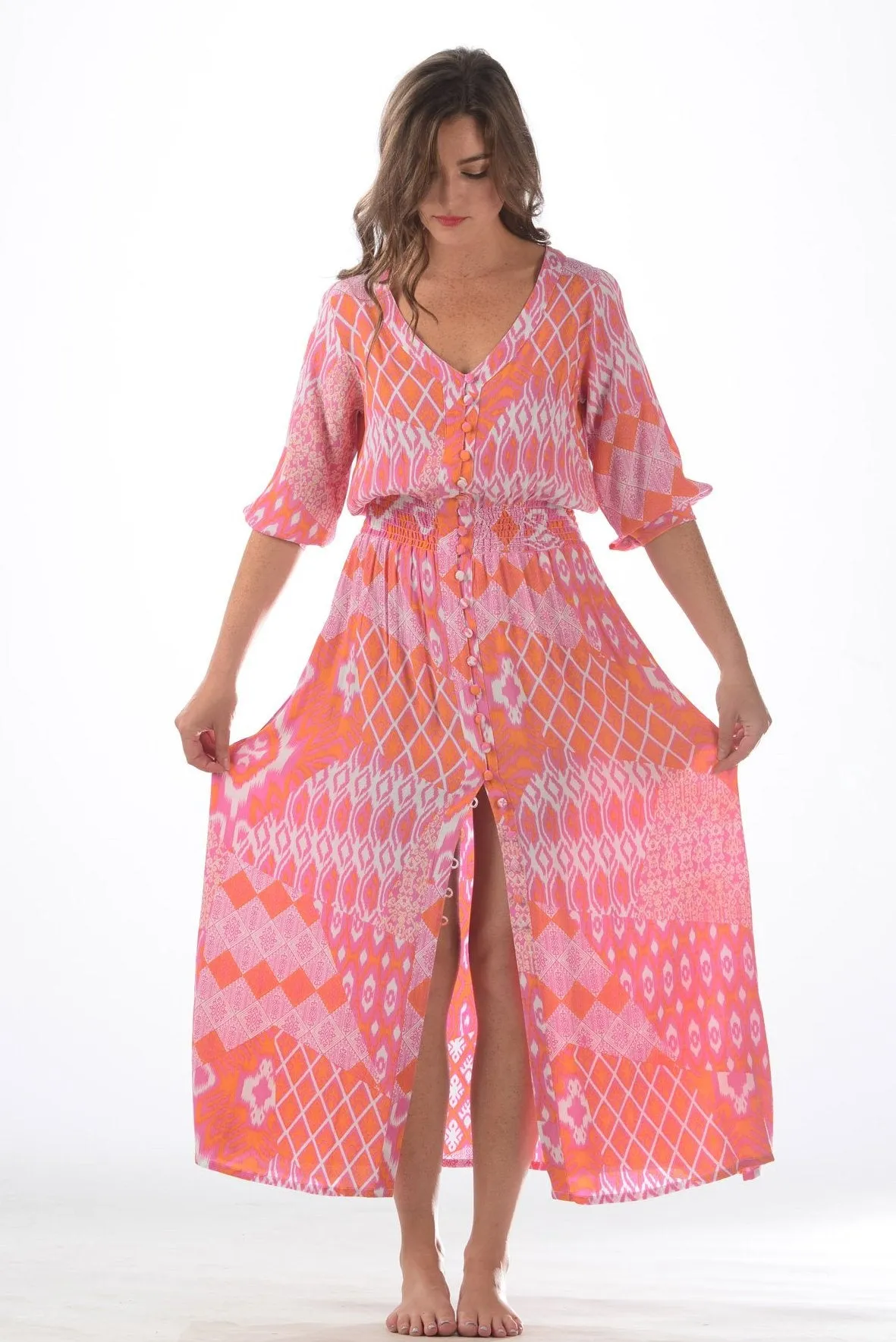 Kelsey Dress / Flamingo