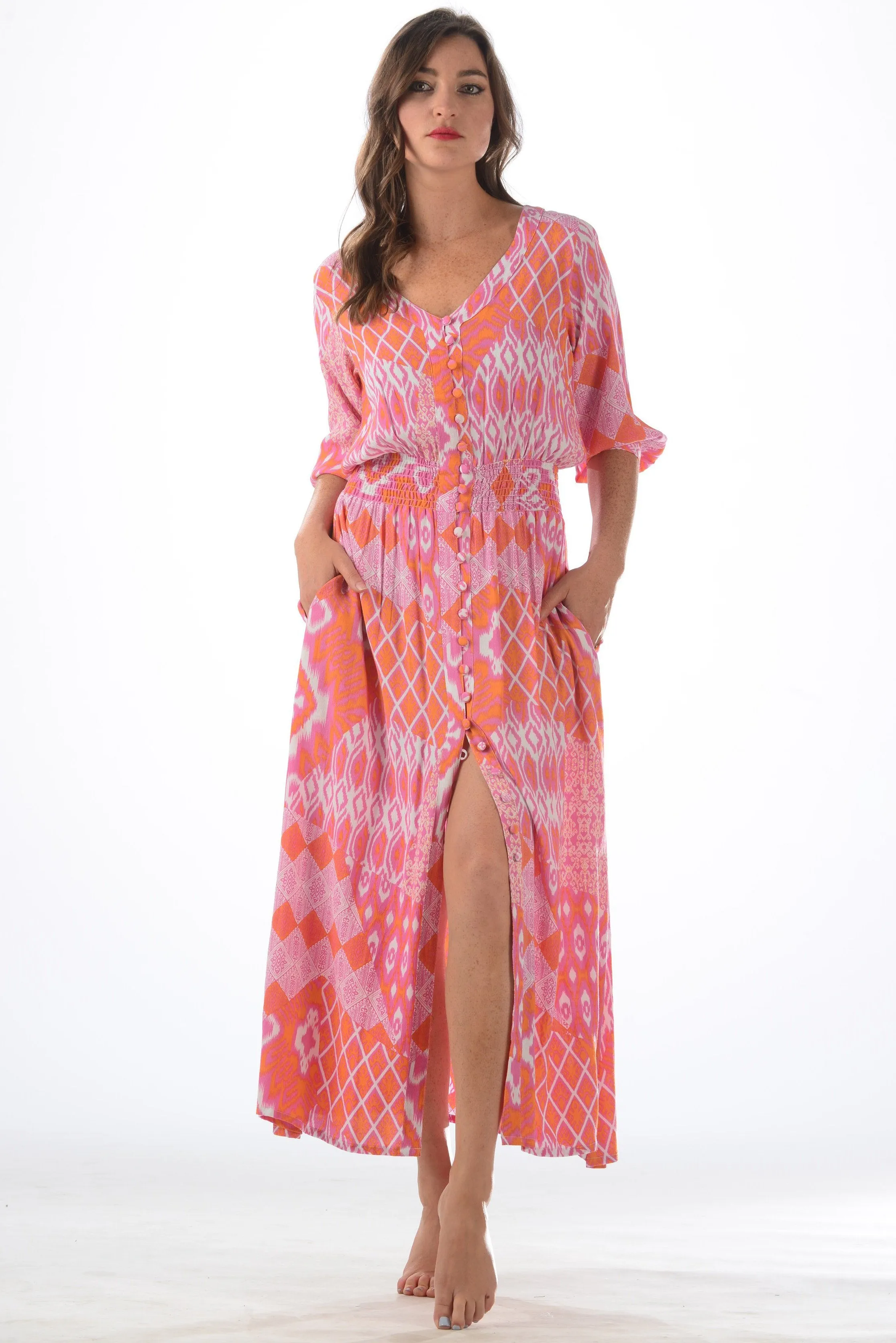 Kelsey Dress / Flamingo