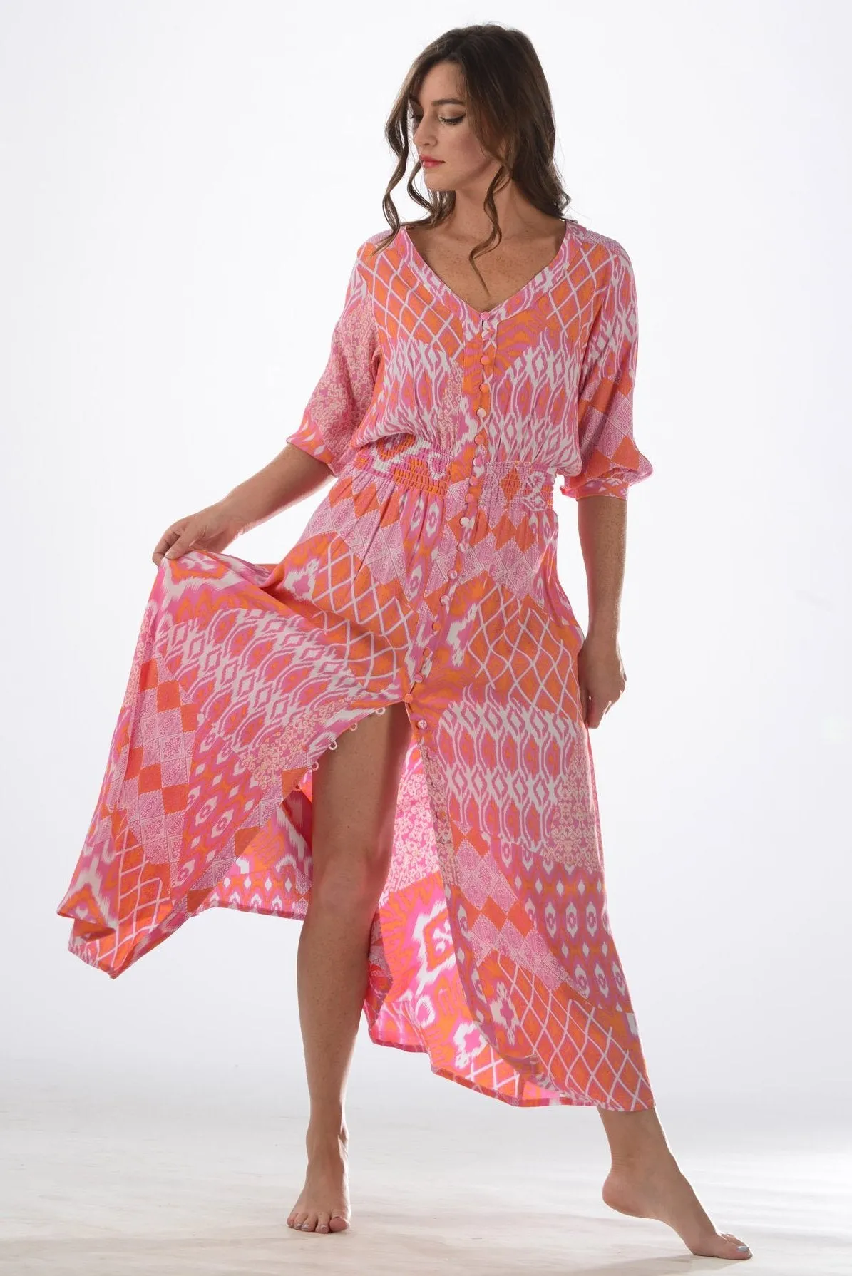 Kelsey Dress / Flamingo