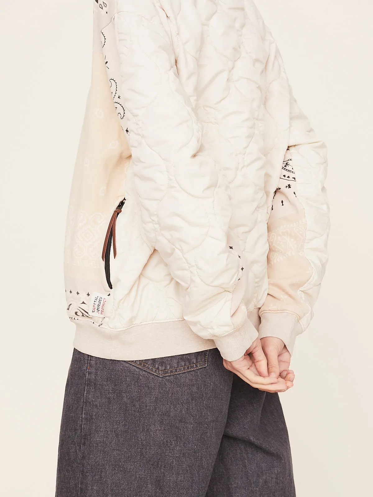 Knit Bandana Bivouac Sweater in Ecru
