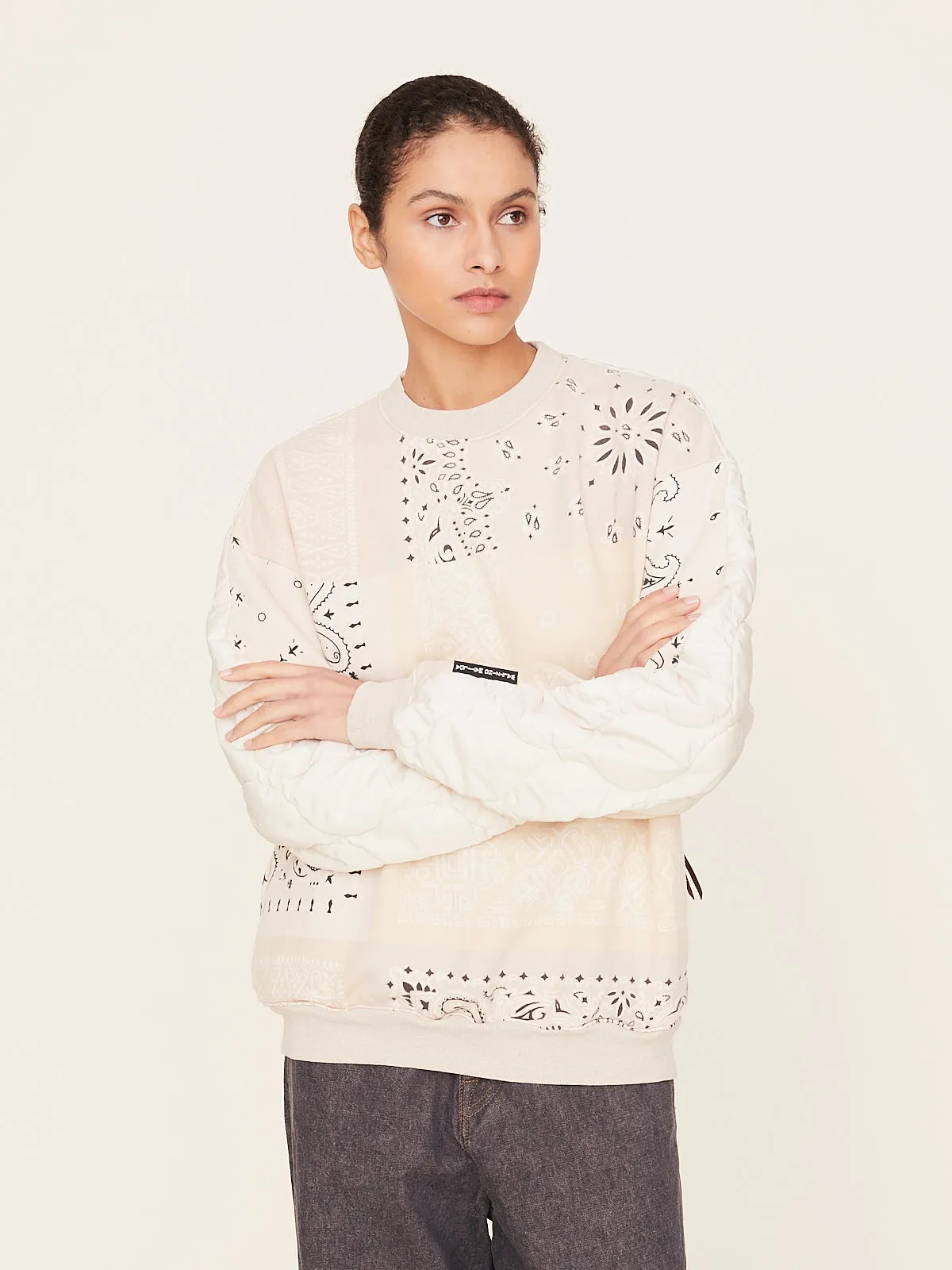 Knit Bandana Bivouac Sweater in Ecru