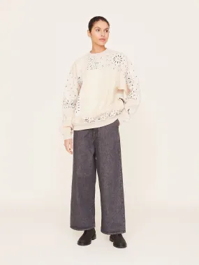 Knit Bandana Bivouac Sweater in Ecru