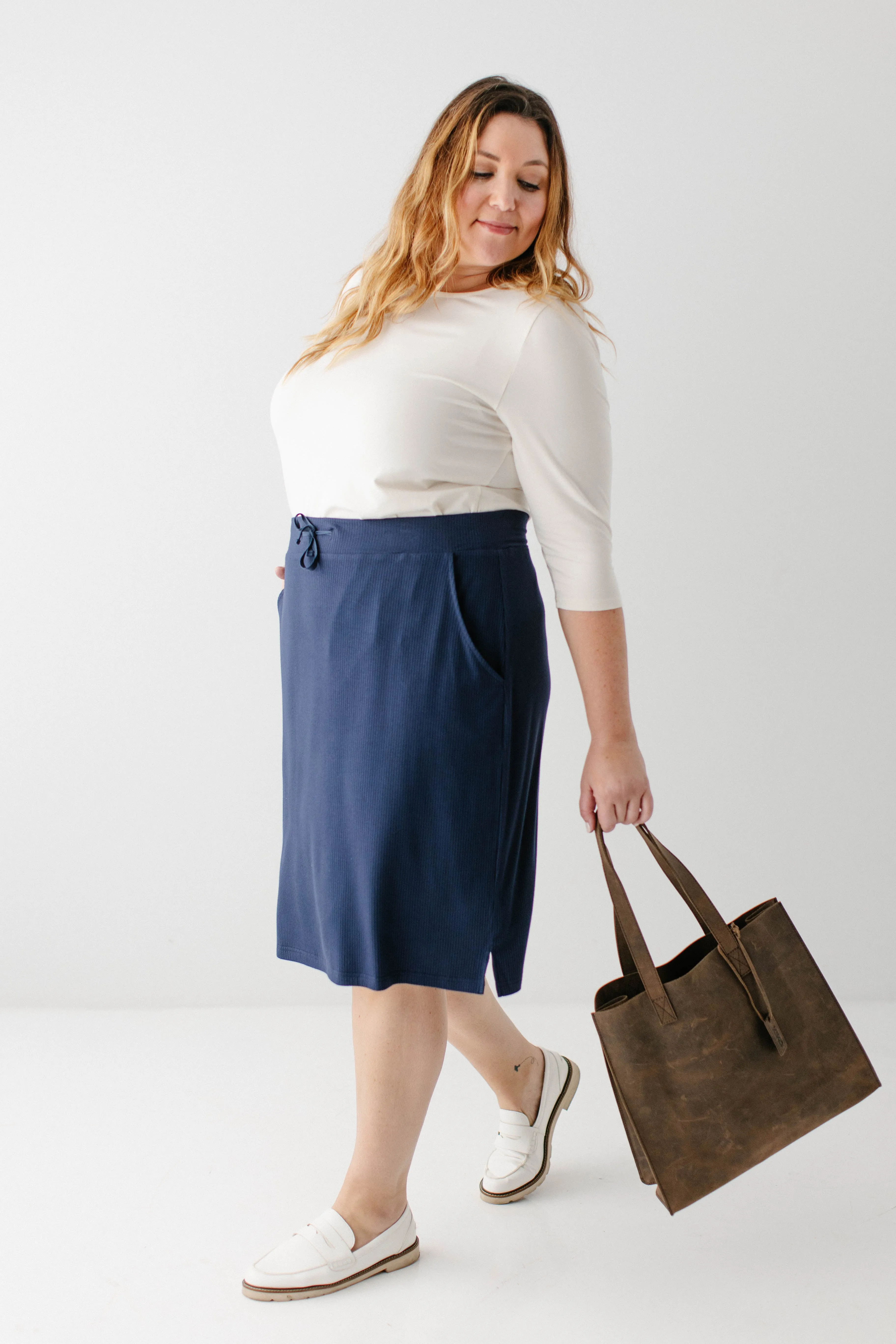 'Lauren' Everyday Ribbed Knit Skirt