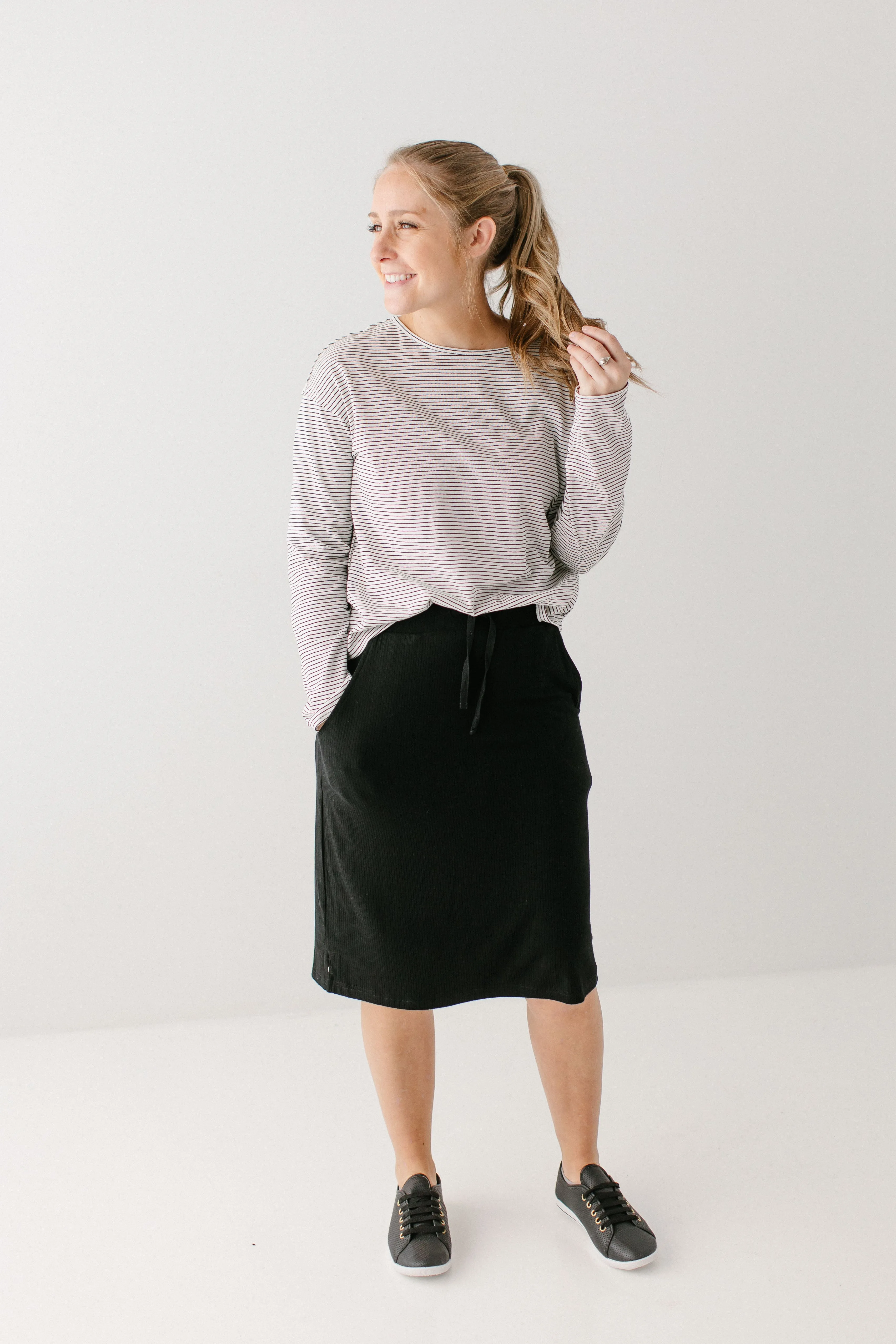 'Lauren' Everyday Ribbed Knit Skirt