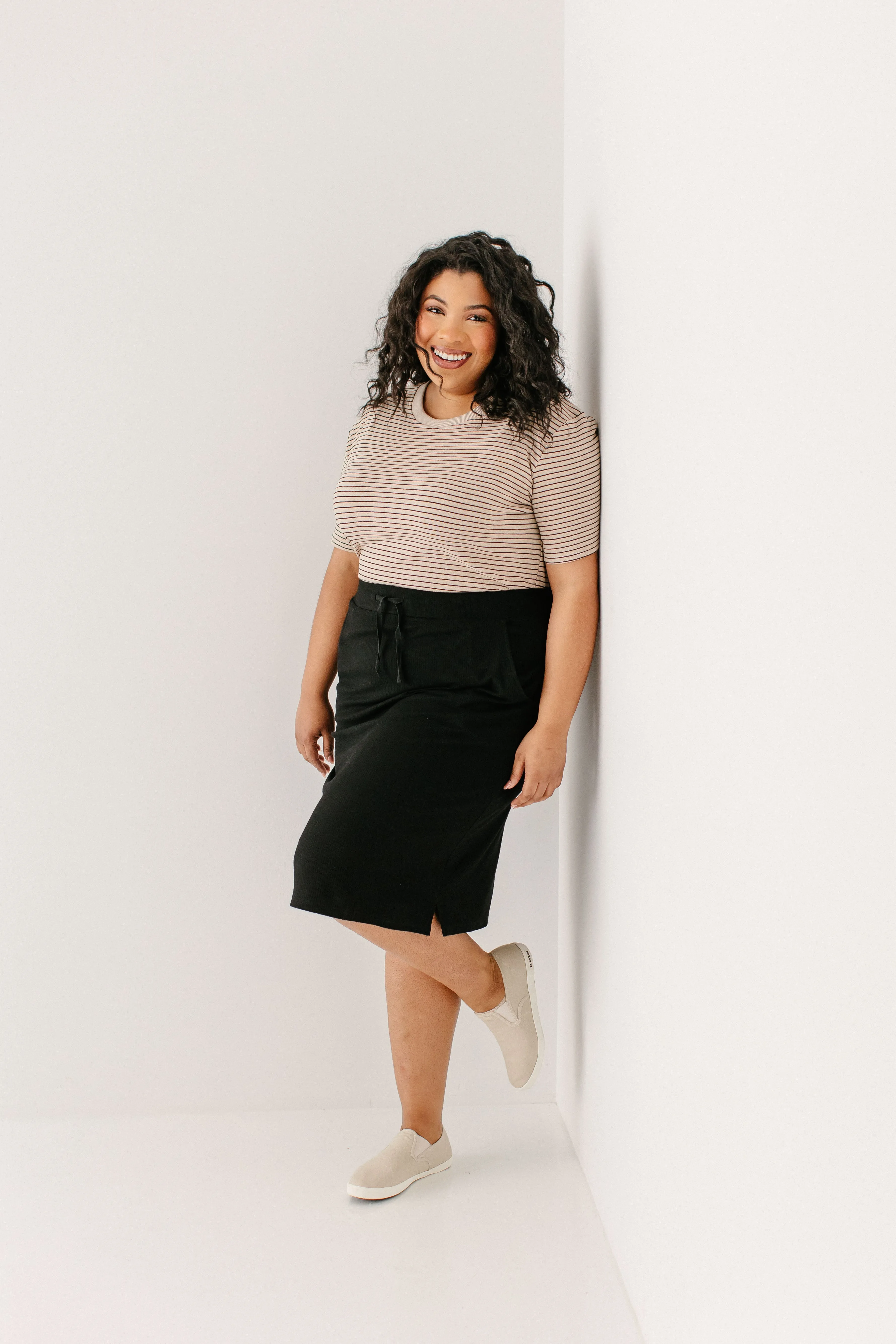 'Lauren' Everyday Ribbed Knit Skirt