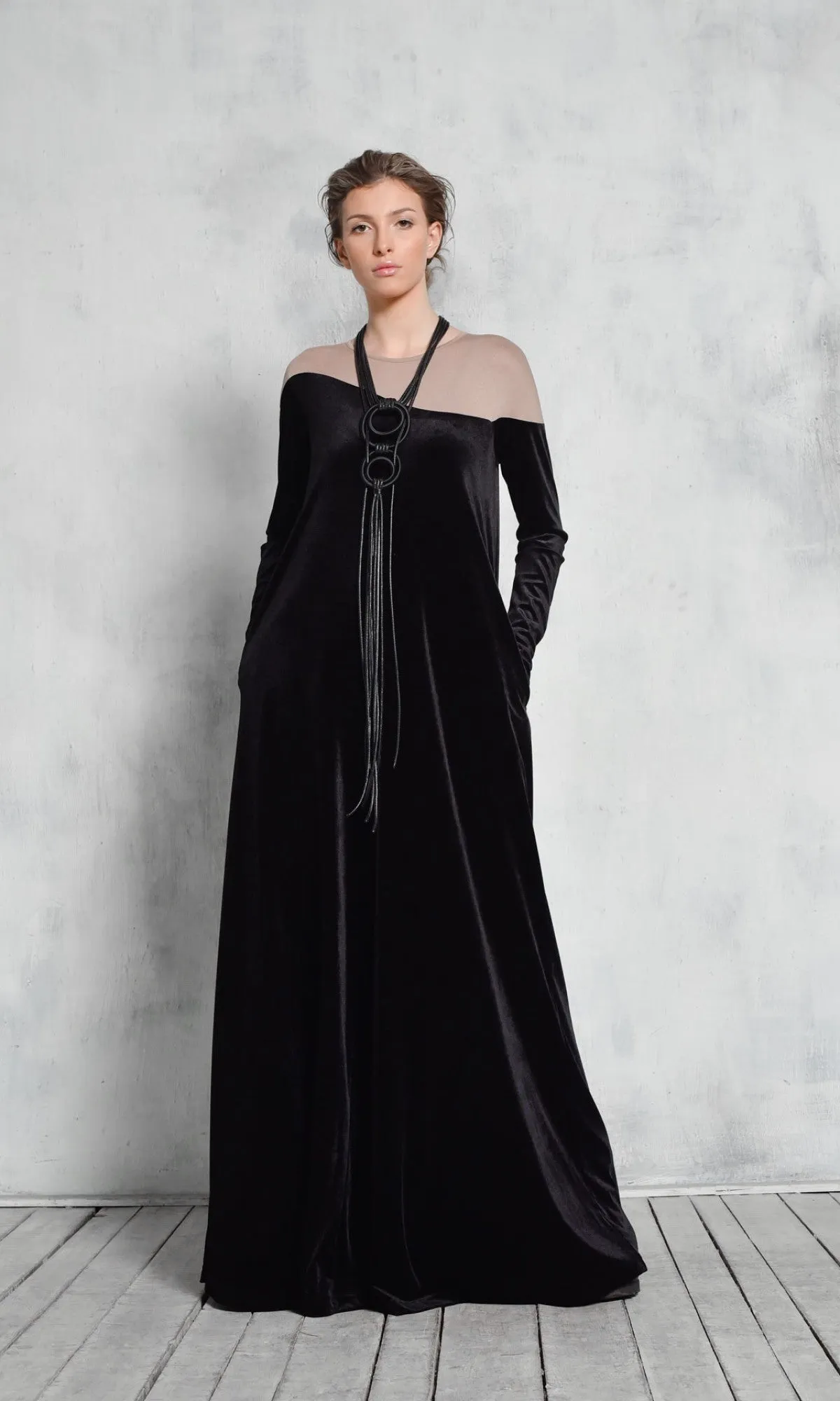 Long Sleeve Velvet Jumpsuit