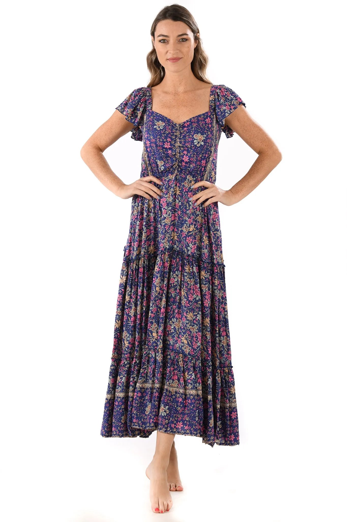 Luna Dress / Indigo Wildflower