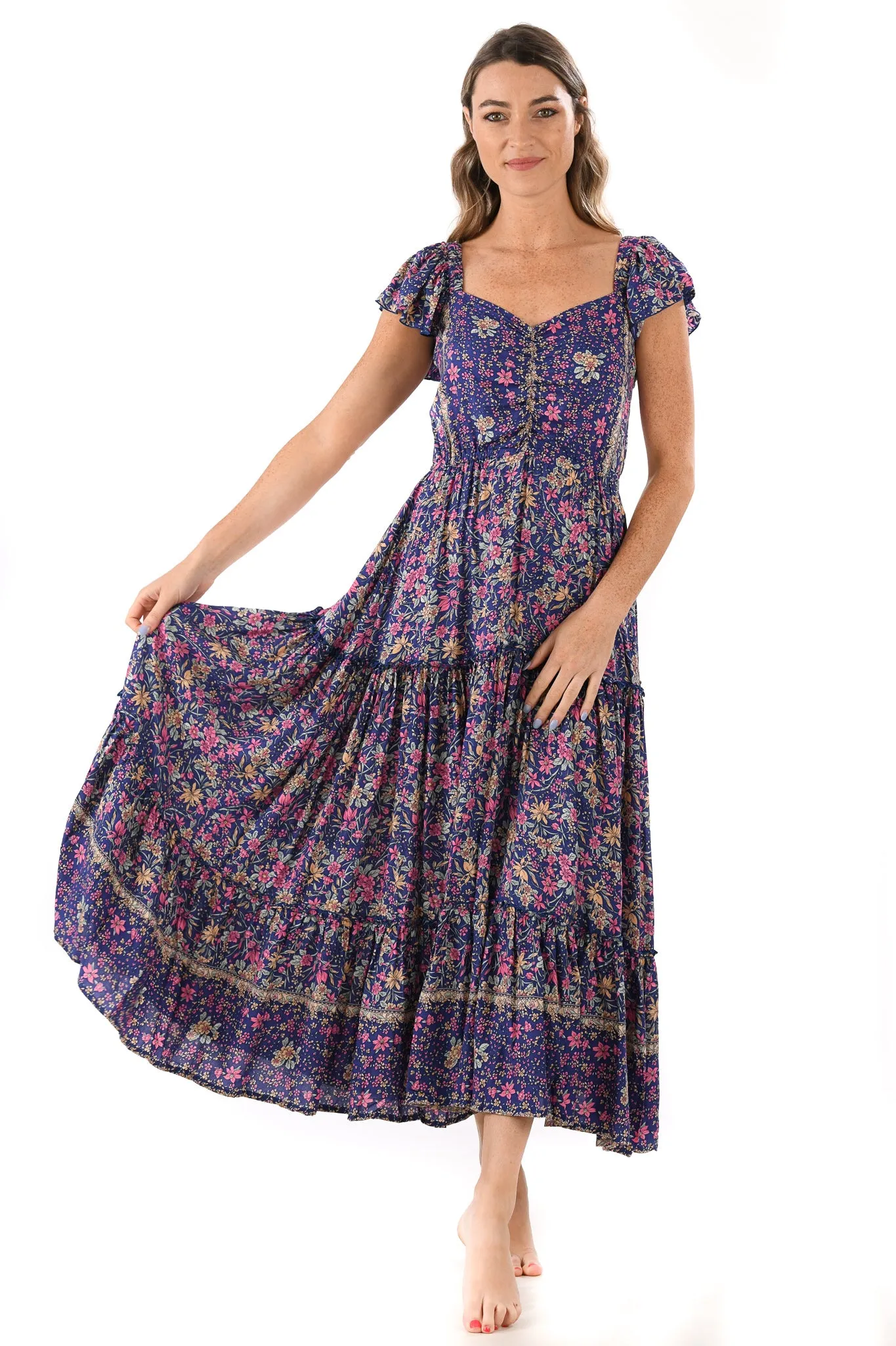 Luna Dress / Indigo Wildflower
