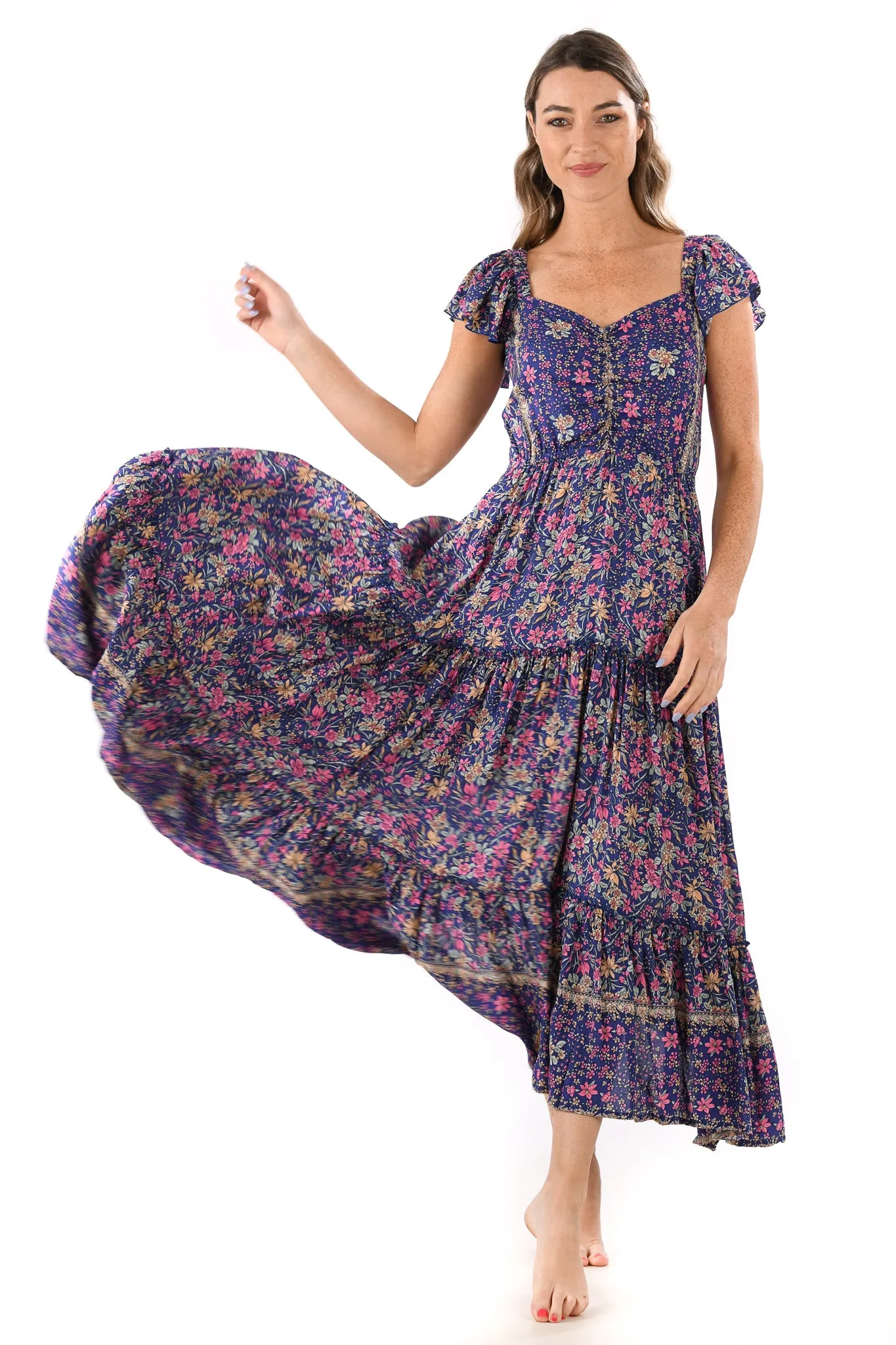 Luna Dress / Indigo Wildflower