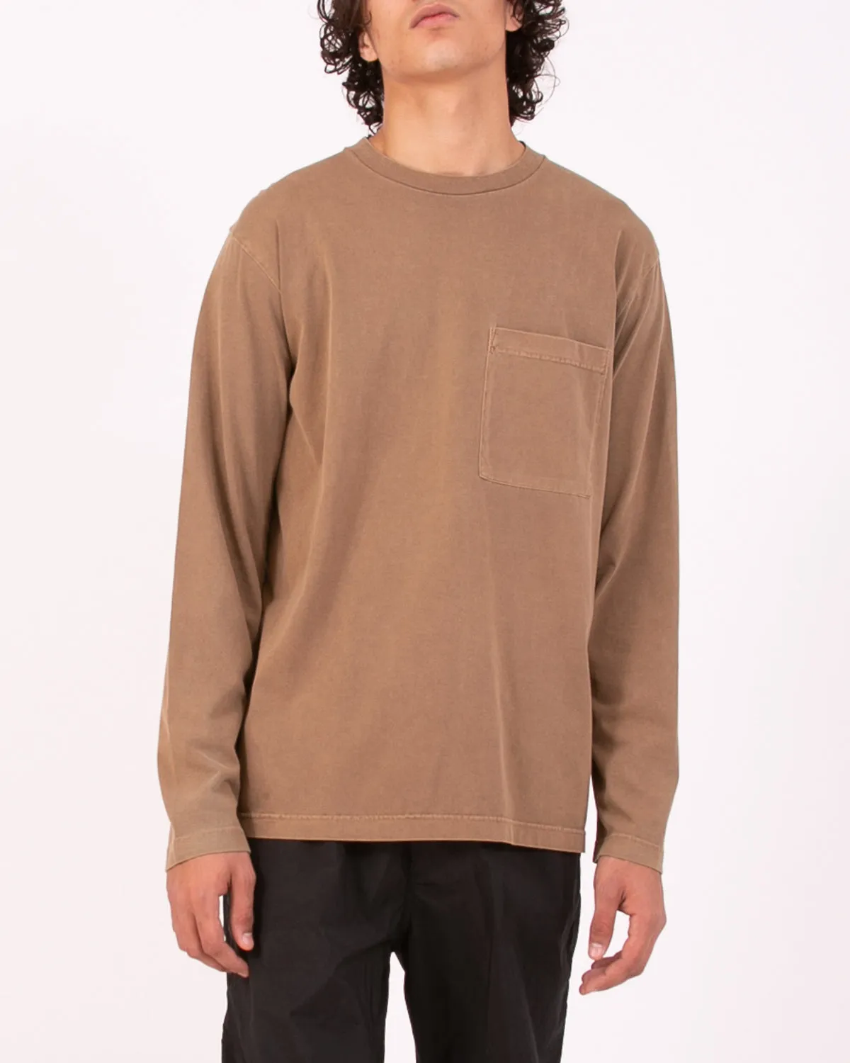 Natural Dyed Block LS Jersey - Bark