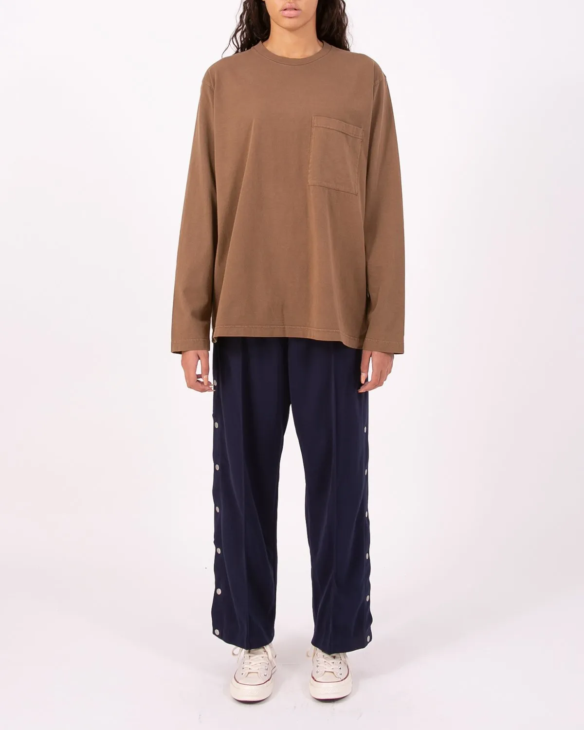 Natural Dyed Block LS Jersey - Bark