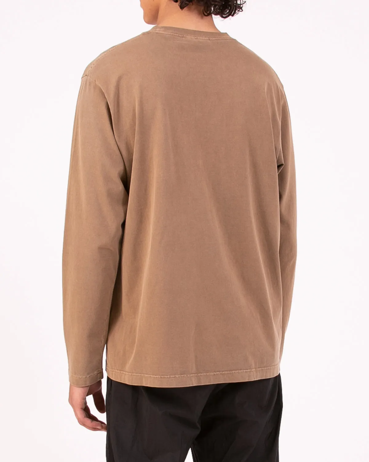 Natural Dyed Block LS Jersey - Bark