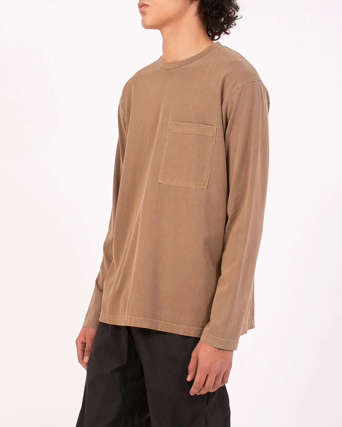 Natural Dyed Block LS Jersey - Bark