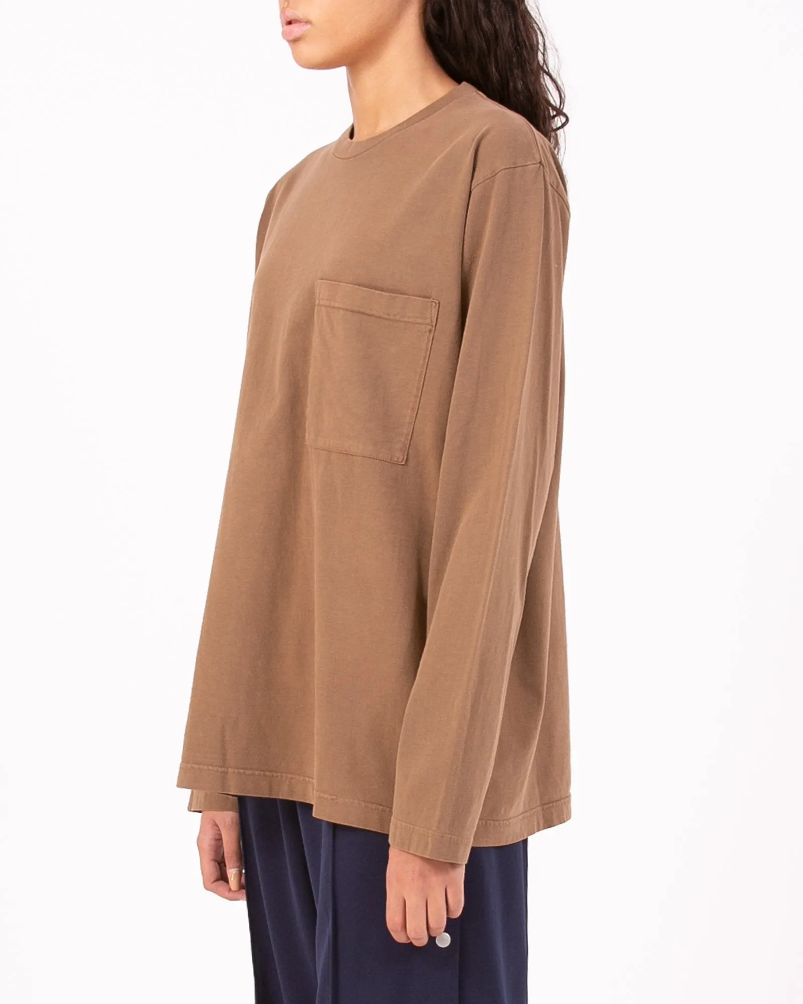 Natural Dyed Block LS Jersey - Bark