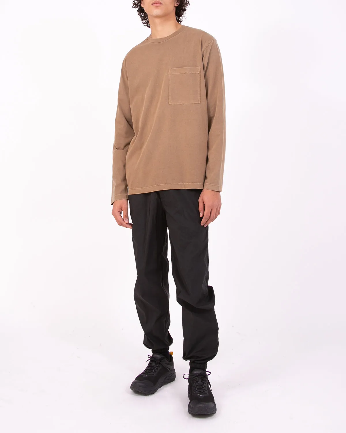 Natural Dyed Block LS Jersey - Bark