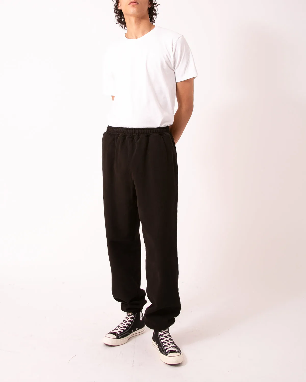 Natural Dyed Fleece Trouser - Black