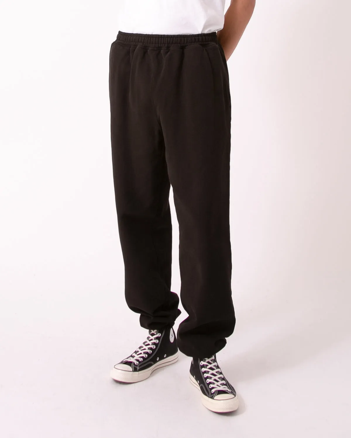 Natural Dyed Fleece Trouser - Black