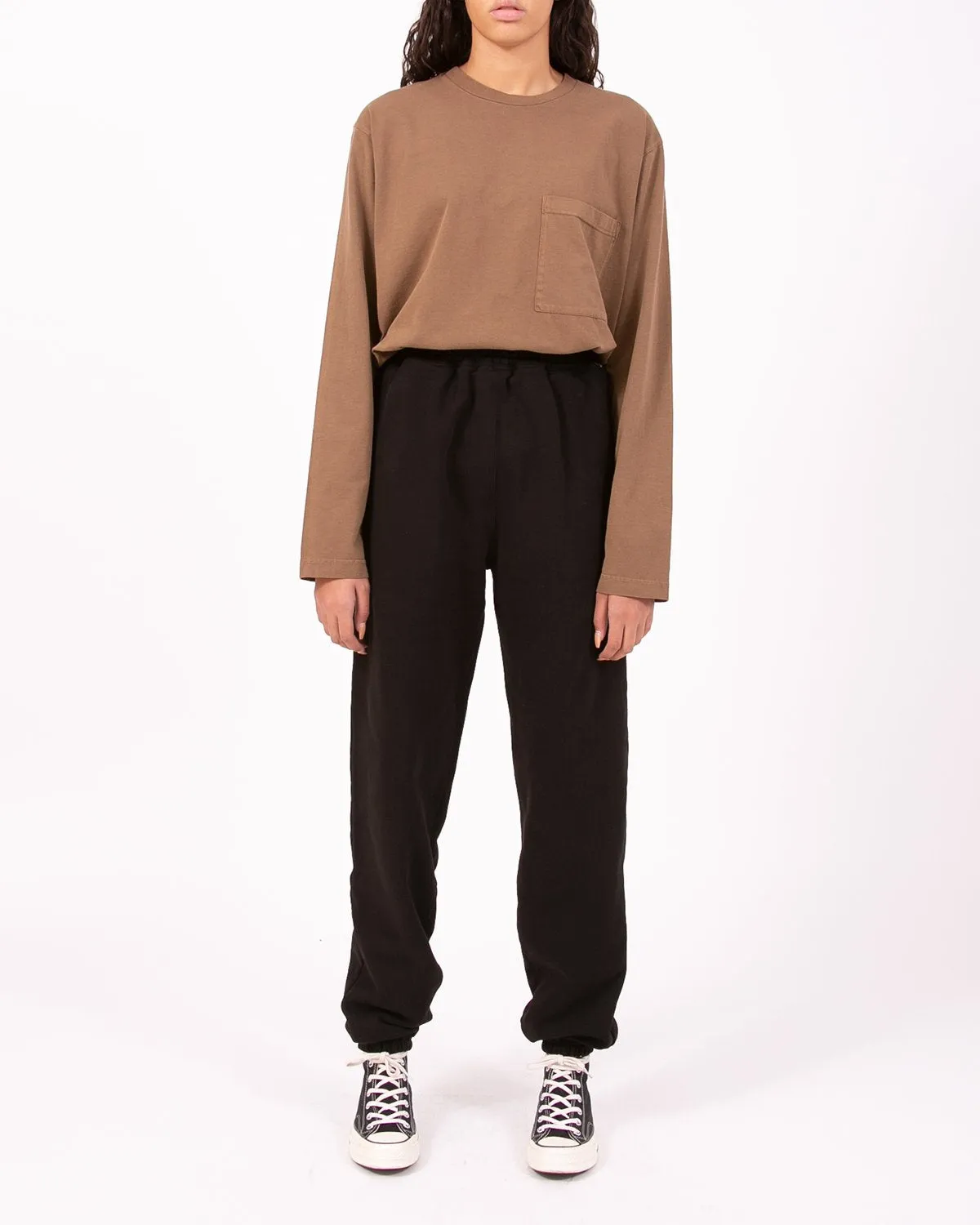 Natural Dyed Fleece Trouser - Black